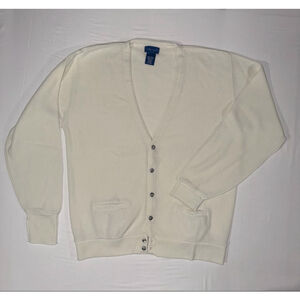 Towncraft Cream Cardigan Sweater 2XLT Tall Classic Grandpa Preppy VTG USA Made